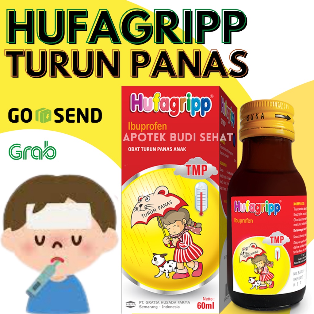Hufagripp TMP Obat Turun Panas Anak Hufagrip Merah 60 ml Obat Demam Anak Obat Demam Sirup Obat Turun