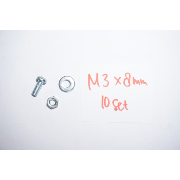 Set Baut Mur Ring M3 x 8 ( JP 3x8 ) 10set