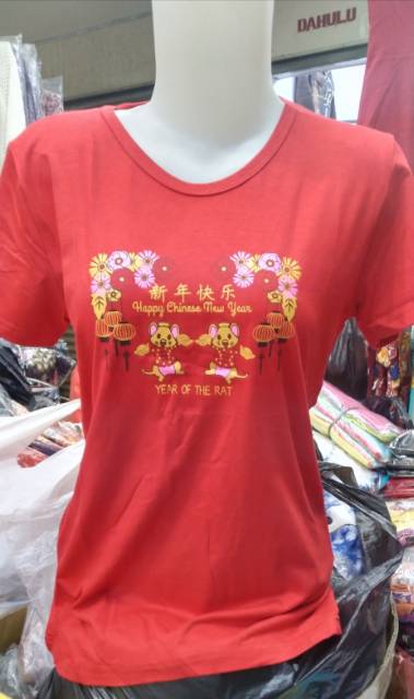 BIG SALE Kaos Merah Imlek Sincia Ukuran Remaja