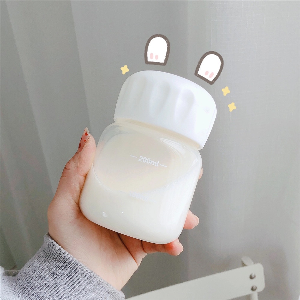 【COD Tangding】220ml Botol Minum Mini Portable Transparan Gaya Korea Level Tinggi