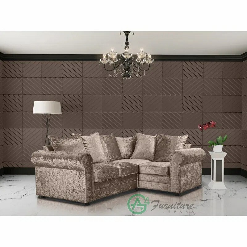 Kursi Sofa Sudut Klasik Ruang Tamu Mcneal Rangka jati