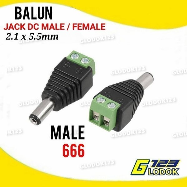 Jack DC Female Male RCA BNC Connector CCTV Kamera Konektor Cewek Cowok