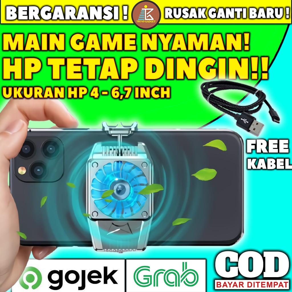 kipas hp gaming pendingin hp cooling pad untuk game angin fan cooler coller hp smartphone handphone