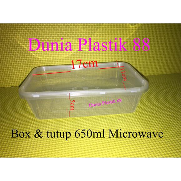 HARGA/PC 650ML kotak tempat box wadah plastik makan nasi food packing TERBATAS