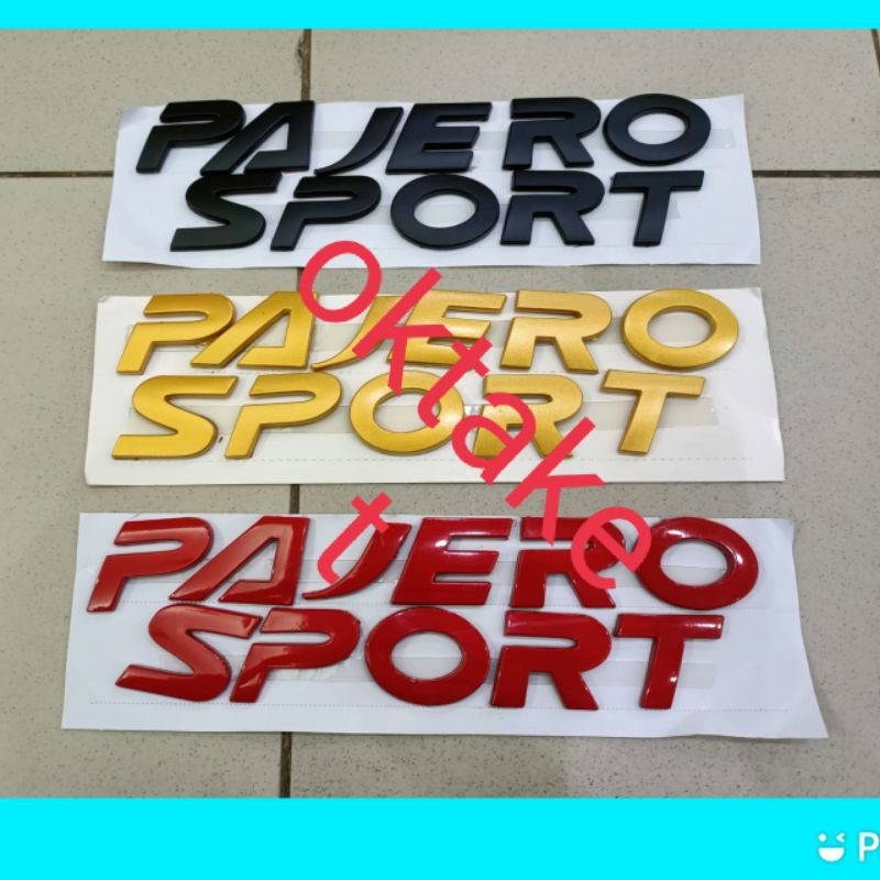 emblem / logo PAJERO SPORT HITAM MERAH GOLD