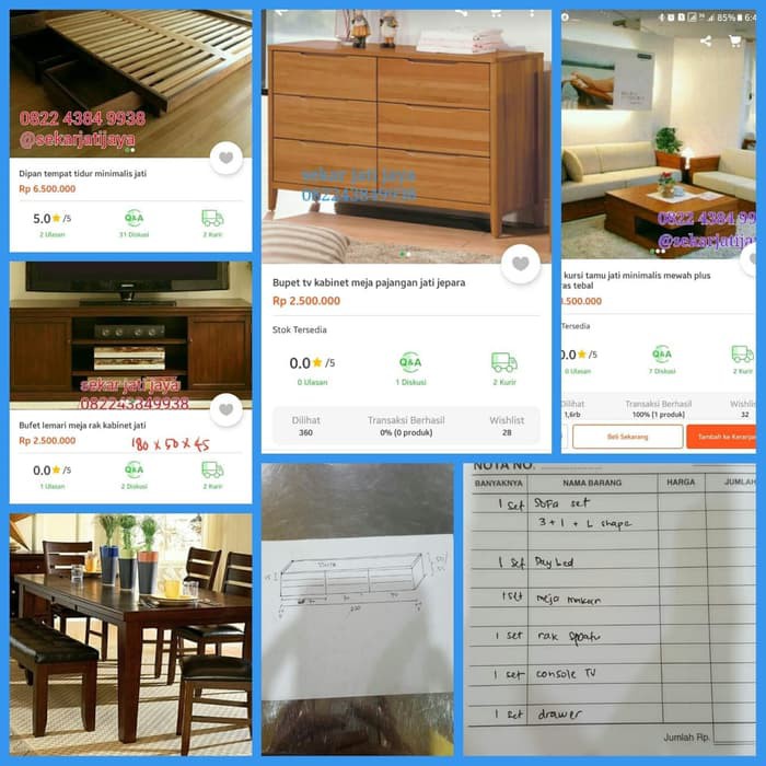 Pesanan custom furniture jati jepara