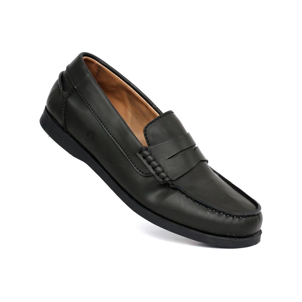 IRISH|Sepatu Casual Loafers Pria Kerja Kantor Pantofel Hitam Pria Model Selop Slop Cowok Terbaru