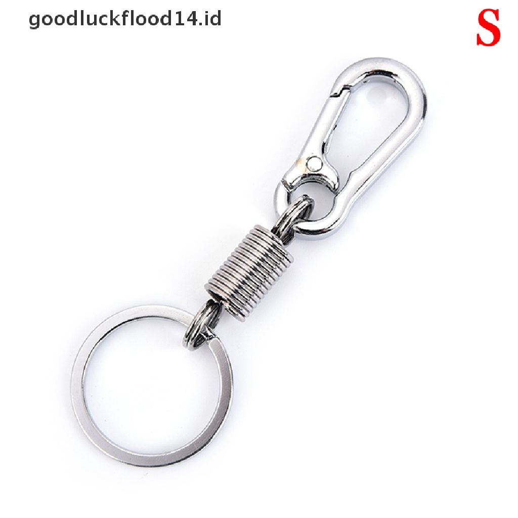 [OOID] 1pc Stainless steel Gourd Buckle carabiner keychain anti-lost buckle retractable ID