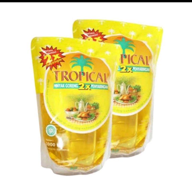 MINYAK GORENG TROPICAL KEMASAN POUCH REFFIL 1 liter Terlaris Murah 2 x penyaringan