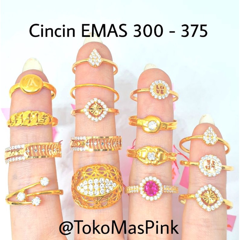 Cincin EMAS ASLI KADAR 300 &amp; 375 - Setiap Pembelian Sudah Berikut Surat Asli  ER81 ( TOKO MAS LIA GOLD BEKASI )