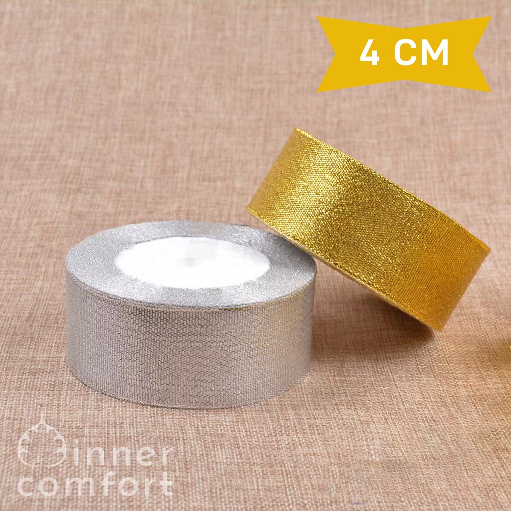 

Pita Glitter 4 cm / 1,5 inch Per 1 Meter Gold & Silver