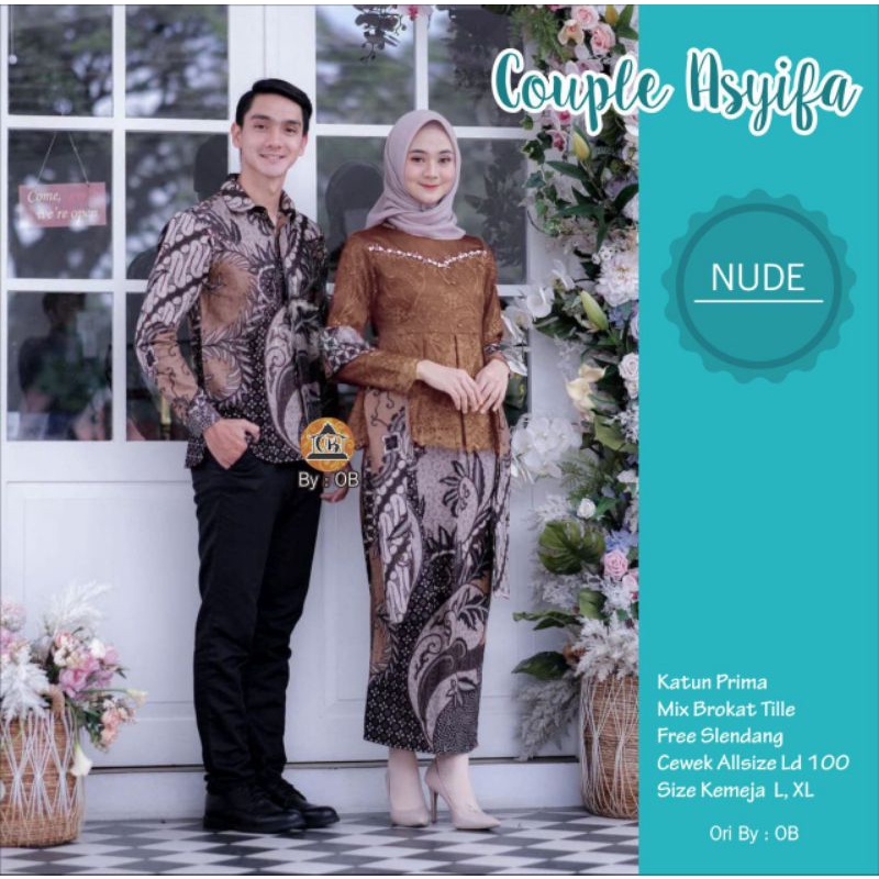 Maura Couple - Sania Ruffle Batik Couple ori Ndoro jowi DNT Garansi Termurah Shopee - BATIK Couple-Nude