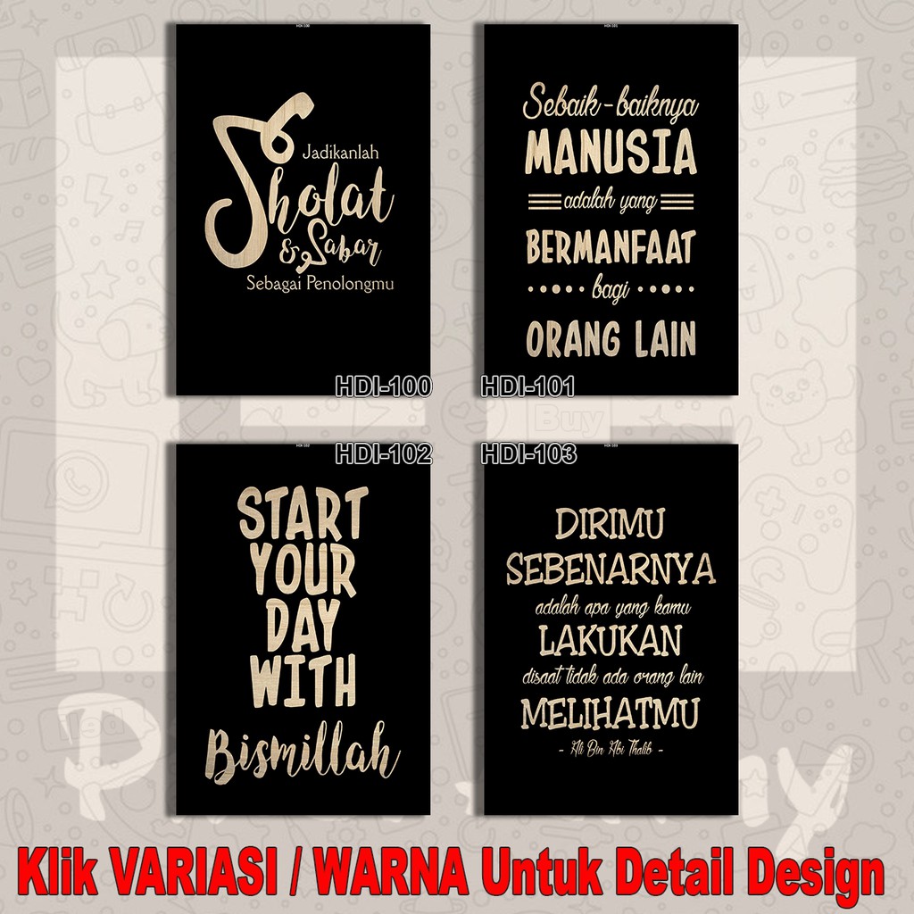 Hiasan Dinding Wall Decor Pictbox Typographi Kutipan