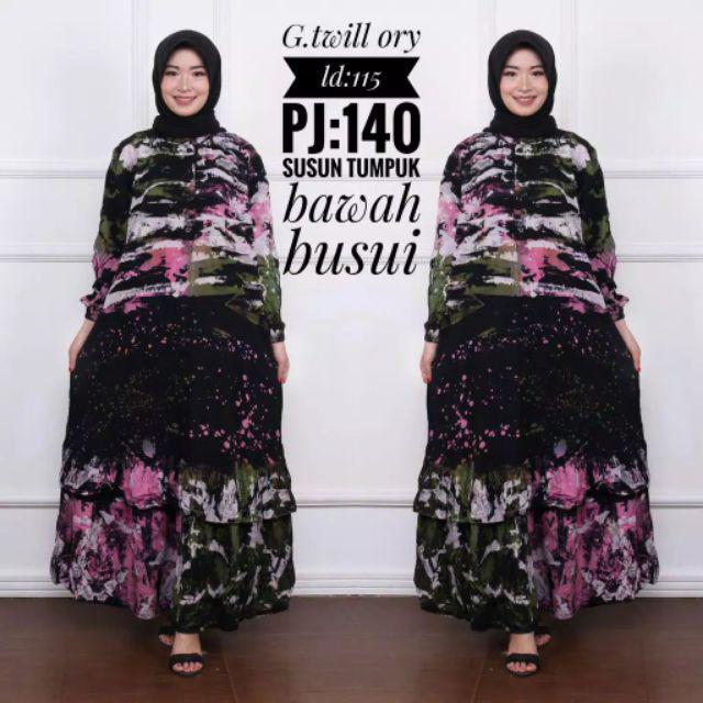 Gamis Abstrak Motif/gamis Rayon Motif Abstrak Busui/gamis Umbrella Motif Abstrak/gamis Etnic Batik