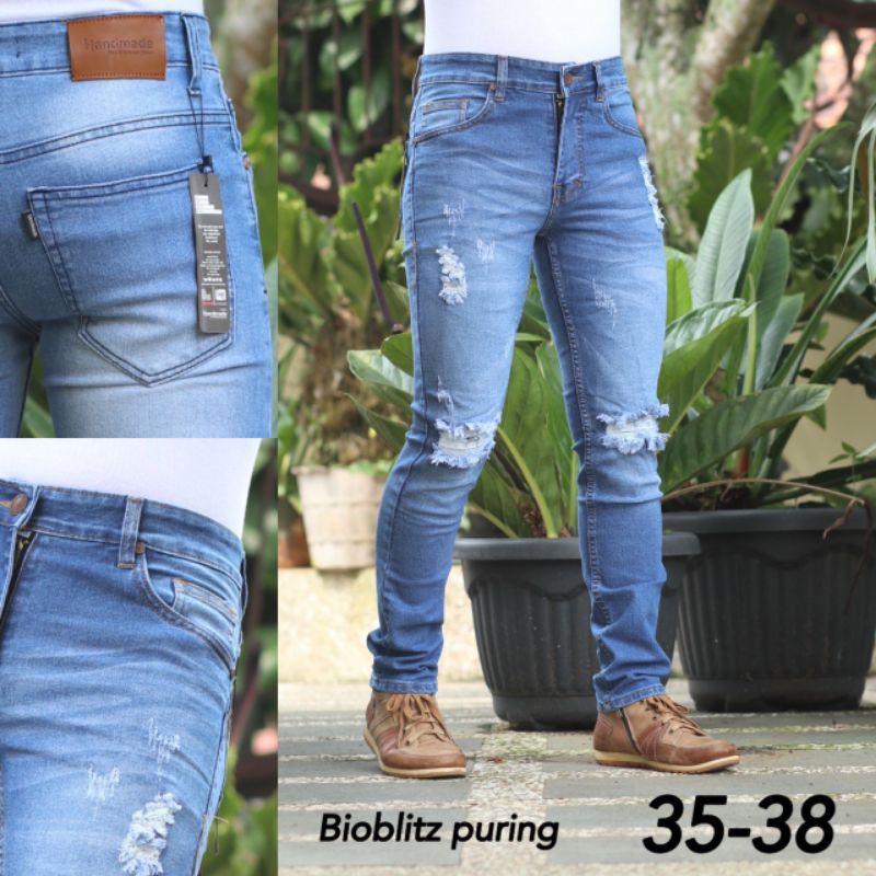 Jeans Sobek Ripped Ukuran 33-38 Jumbo Bigsize