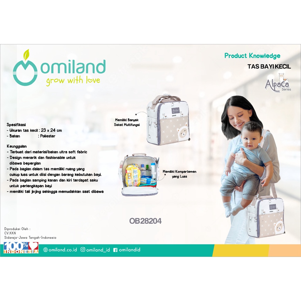 Omiland Alpaca Series Tas Bayi Gendongan Samping Matras Selimut