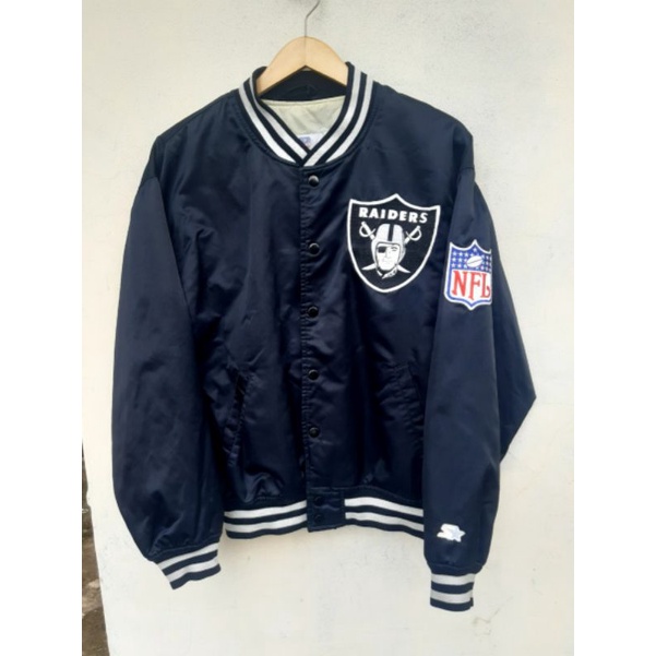 VARSITY BOMBER STARTER  NFL RAIDERS JACKET