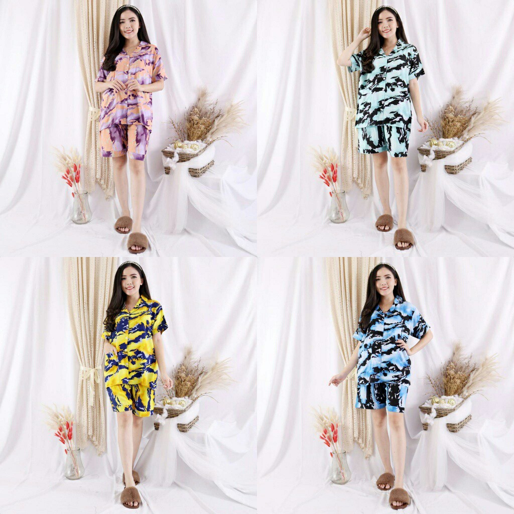 Baju tidur setelan piyama wanita pajamas hot pants HP dara