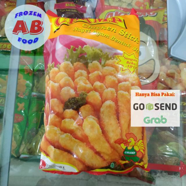 

Champ Stikie 1000 gram Naget Ayam Bentuk Stik Champ Nugget Stick, Champ Chicken Stick Nugget 1 kg