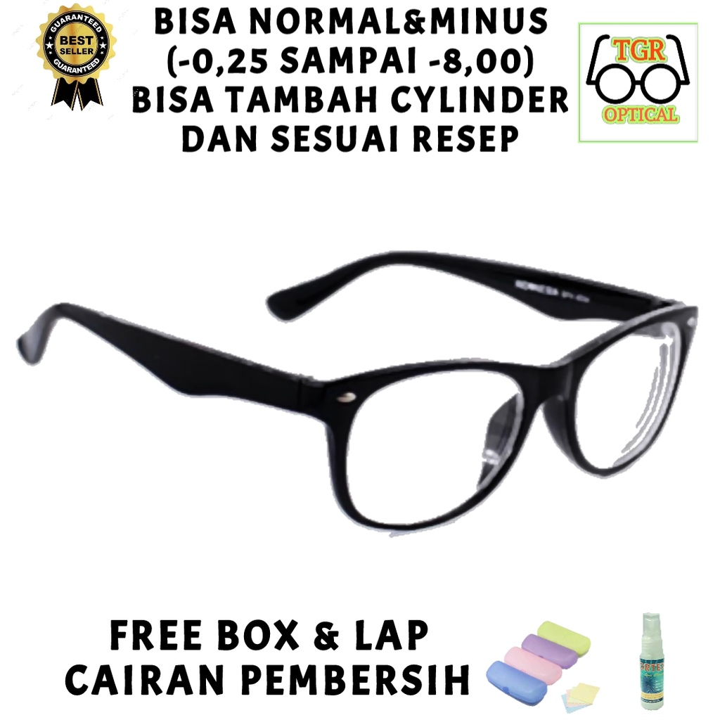 Kacamata Fashion Minus Tipis Frame Ringan (-0,25 Sampai -8) Hi Indeks Kualitas Optik Melawai Asli