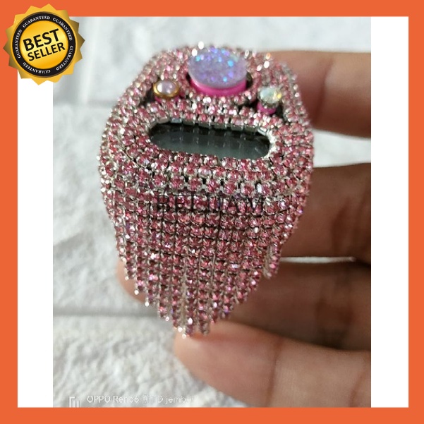 TASBIH DIGITAL CANTIK / TASBIH DIGITAL SWAROVSKI PREMIUM RUMBAI LED ALARM tasbeh - tasbih digital - 