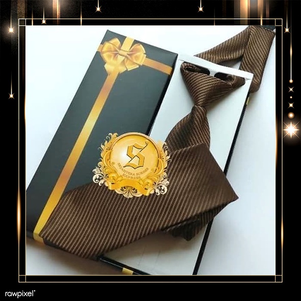 dasi instant langsung pakai warna coklat pakai perekat