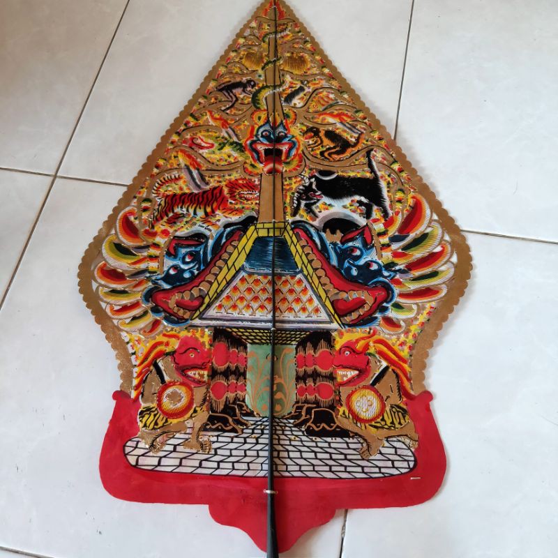 Gunungan Wayang Kulit 70cm / Wayang Kayon Standar Pedalangan / Wayang Kulit Asli