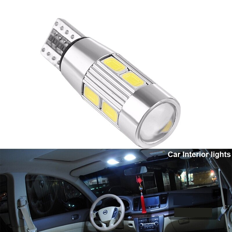 [BISA COD] Lampu Led Mobil Tipe Canbus T10 Cob 5630 5730 10 Mata Smd Lensa Proji