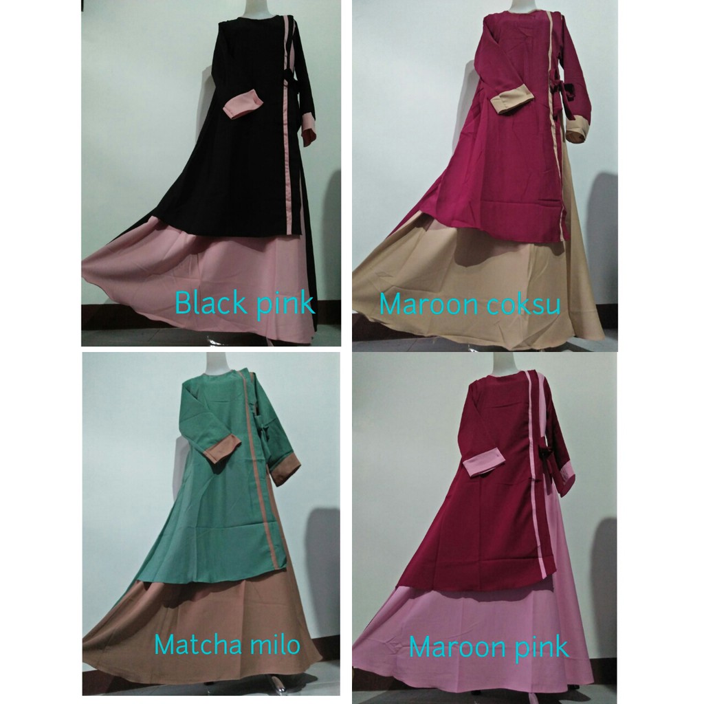 Gamis wollycrepe SABYAN 03 dan 02 baju wanita muslim fashion muslimah pakaian syari remaja hits