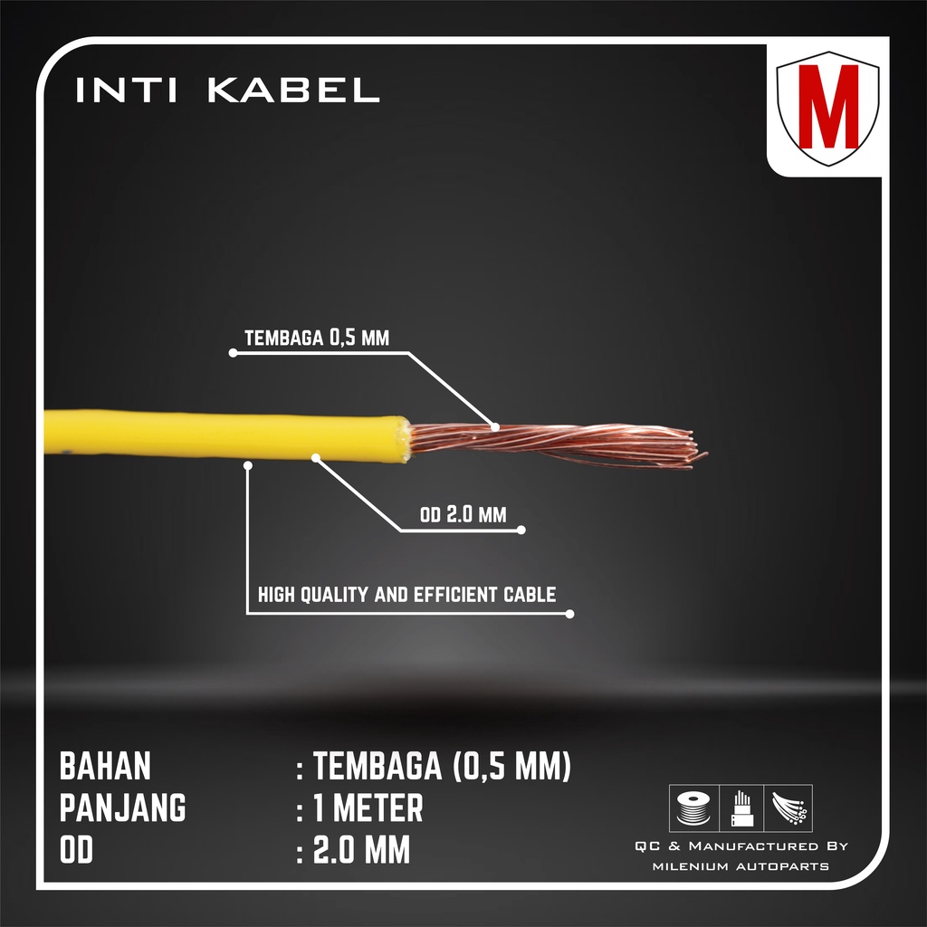 KABEL BINTIK SERABUT TEMBAGA 0.5MM X 1M KABEL BODY MOBIL MOTOR KUALITAS ASTRA UNIVERSAL