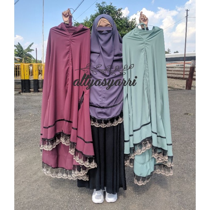 khimar renda/khimar bolong tangan/khimar renda tile/khimar jumbo/khimar floor/khimar jumbo cadar
