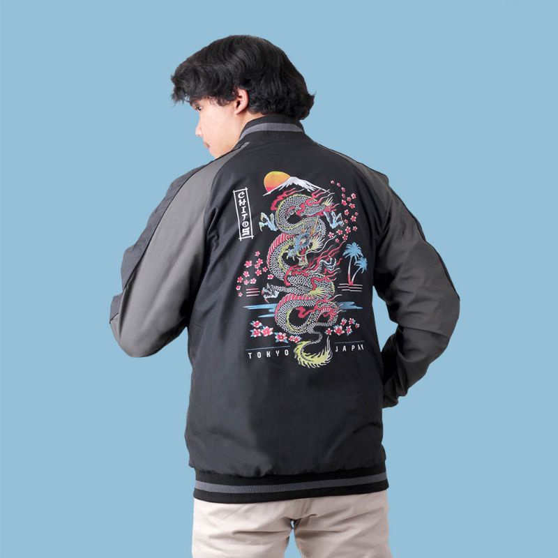 Jaket Sukajan Baseball Urband Dragon Naga Keren Stylish Premium Original Terbaru | Jaket Sukajan Jepang Japang Cosplai Pria Wanita