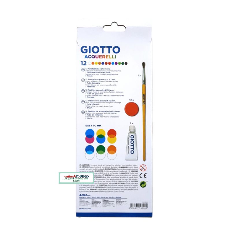 Lyra Giotto Aquerelli Watercolour 12 warna