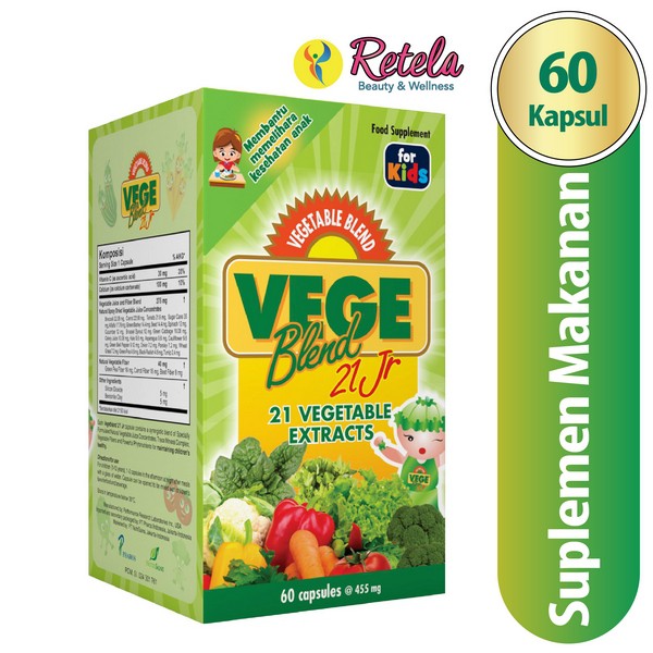 Vegeblend 21 Junior Ekstrak 21 Jenis Sayuran - 60 Kapsul Suplemen