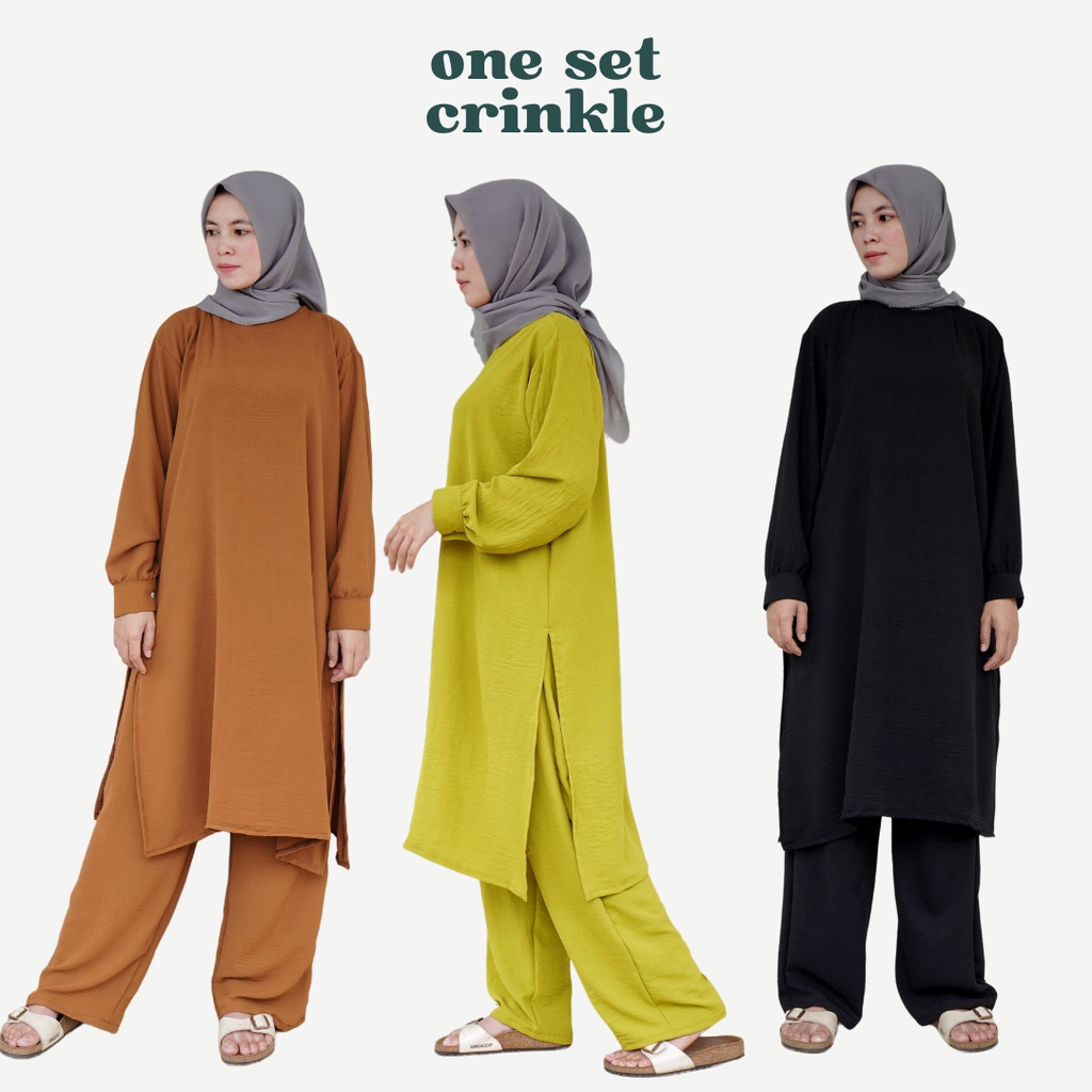 ONE SET TUNIK CRINKLE ARIFLOE/ ONE SET TUNIK / ONE SET CRINKLE