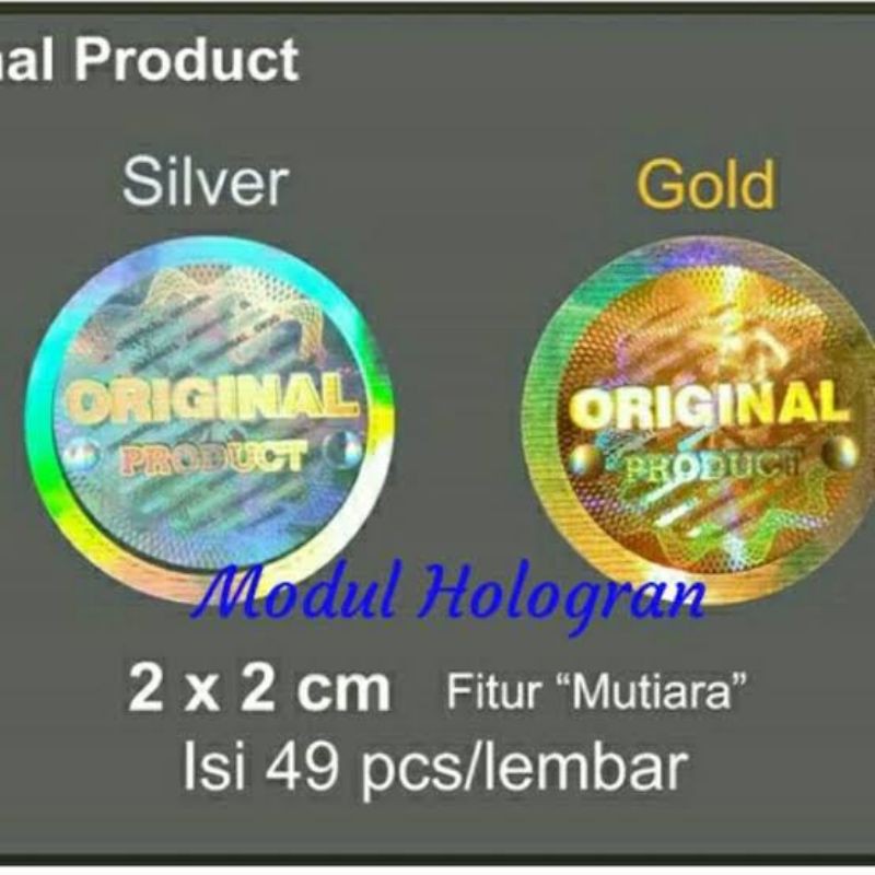 Stiker Hologram Original Untuk Ditempel di produk | Sticker Tulisan Ori Segel Gold Emas Silver