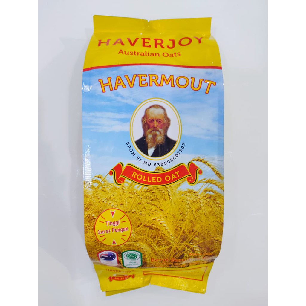 

Haverjoy havermout rolled oatmeal 1000gr 1kg oat meal 1 kg kuning gandung utuh sarapan sehat bergizi