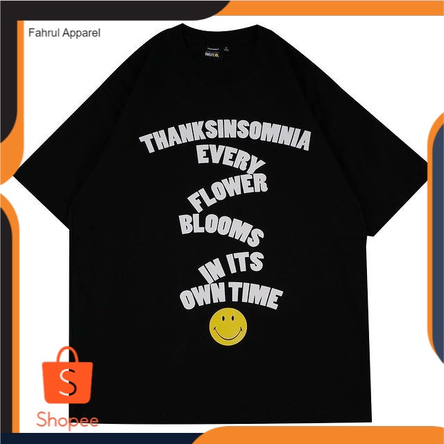 Smiley Thanksinsomnia Tshirt Every Flower Black