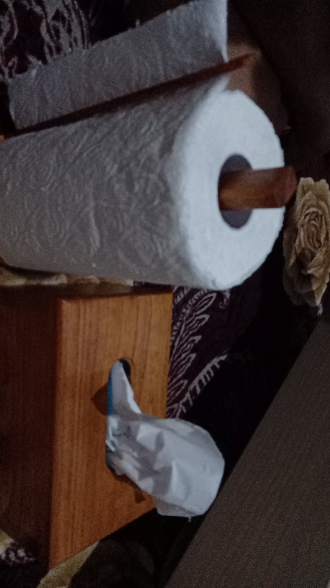 Tempat Tisu Rol Holder Tissue Tissu Kayu Wood Wooden