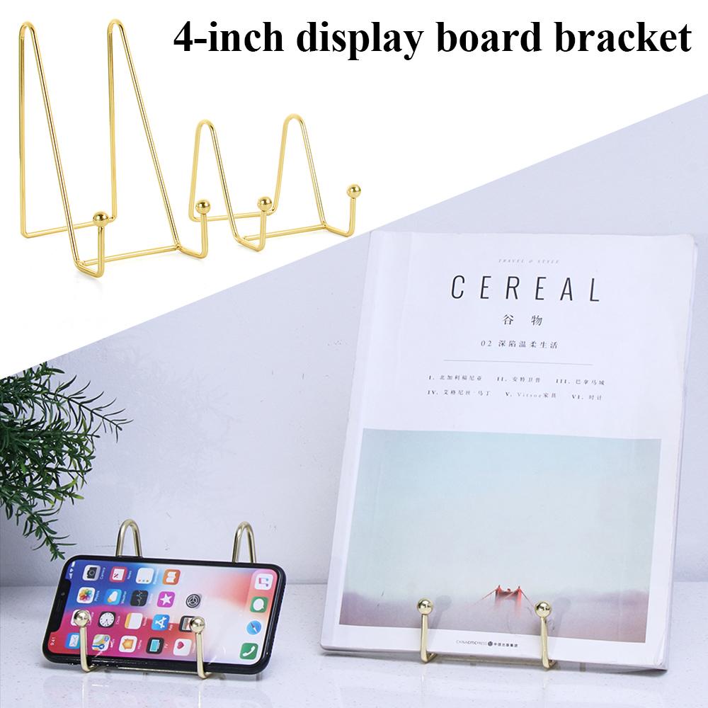 Wonder Rak Besi Piring Hias Ornamen Bracket Gold Easel Desktop Organisasi Rak Penyimpanan Map Foto