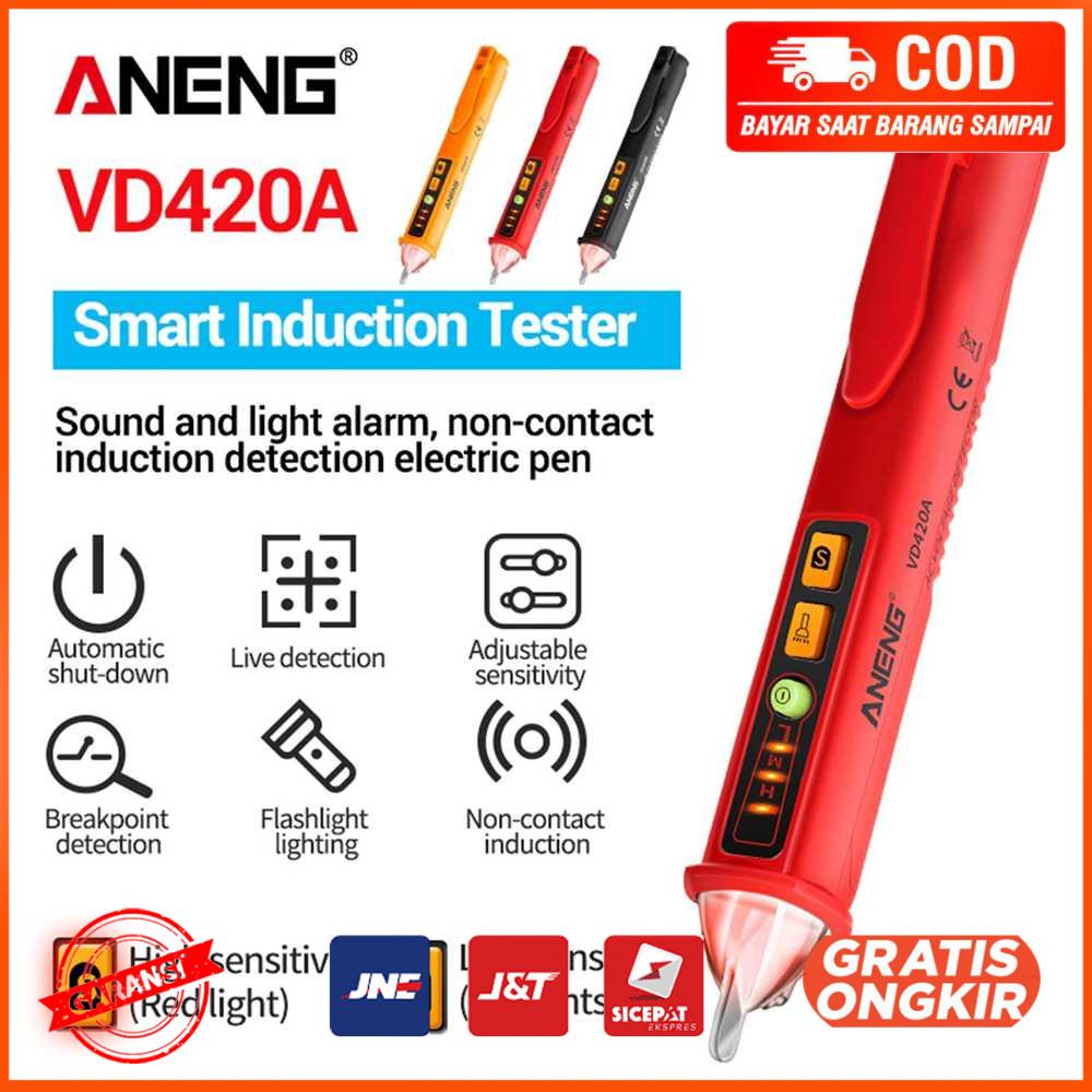 Tester Pen Non Contact AC Voltage Detector 12-1000 V - Merah