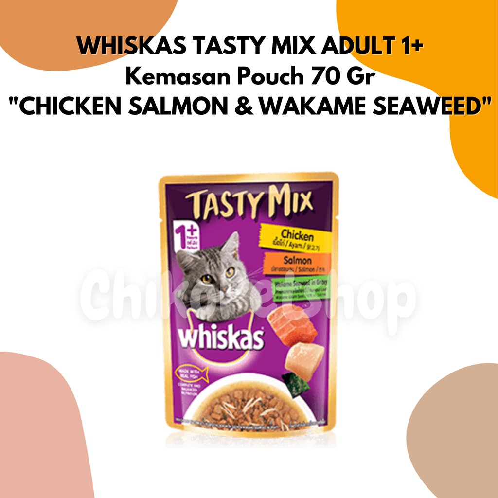 WHISKAS TASTY MIX ADULT 1+ Wiskas Makanan Kucing Dewasa Basah Pouch 70 Gr