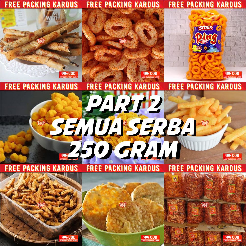 Jual Snack Kiloan Serba 250 Gram Makanan Ringan Cemilan Camilan Jajanan