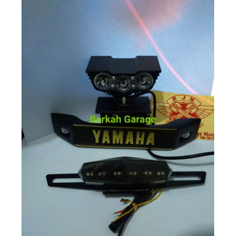 Paket Hemat Owl 3 LED Mini Breket Kumis Yamaha Gold Plus Stop Rx-King RX S RX K Byson Full Set