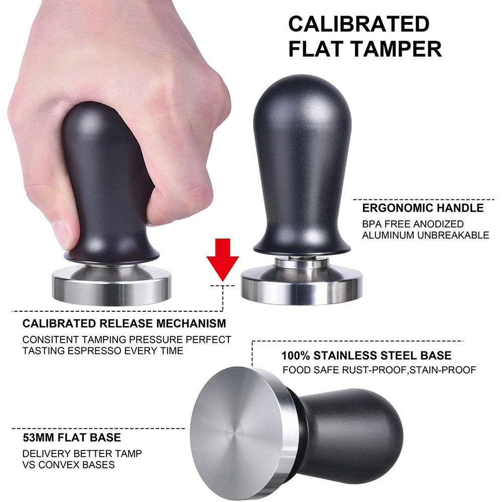 TOP Alat Kopi Espresso Tamper Kaliberasi Hand Tamper Stainless Steel Flat Base Coffee Tamper