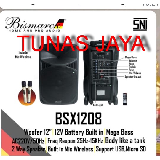 Speaker Portable Bismarck BSX 1208 BSX1208 BLUETOOTH