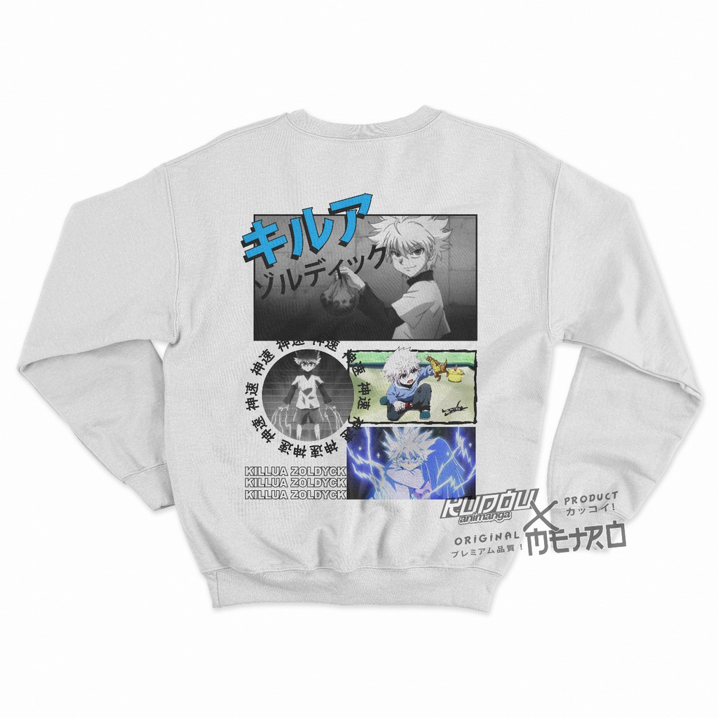 Sweater Crewneck Killua Bloodlust Hunter X Hunter Anime Manga Premium Unisex