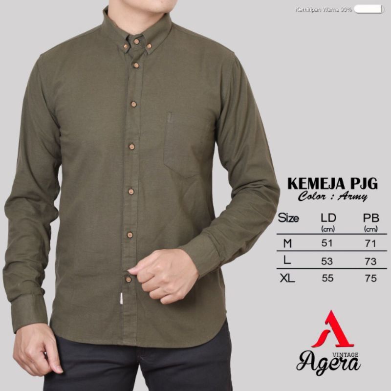 BAJU KEMEJA KERAH KERJA FORMAL PRIA LENGAN PANJANG ORIGINAL TERBARU AGERA