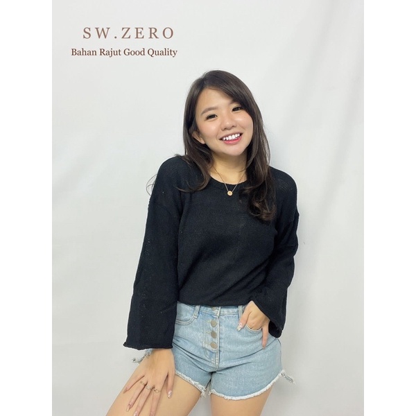 BAJU CEWEK ZERO ATASAN WANITA BLOUSE RAJUT KEKINIAN FASHION LENGAN PANJANG