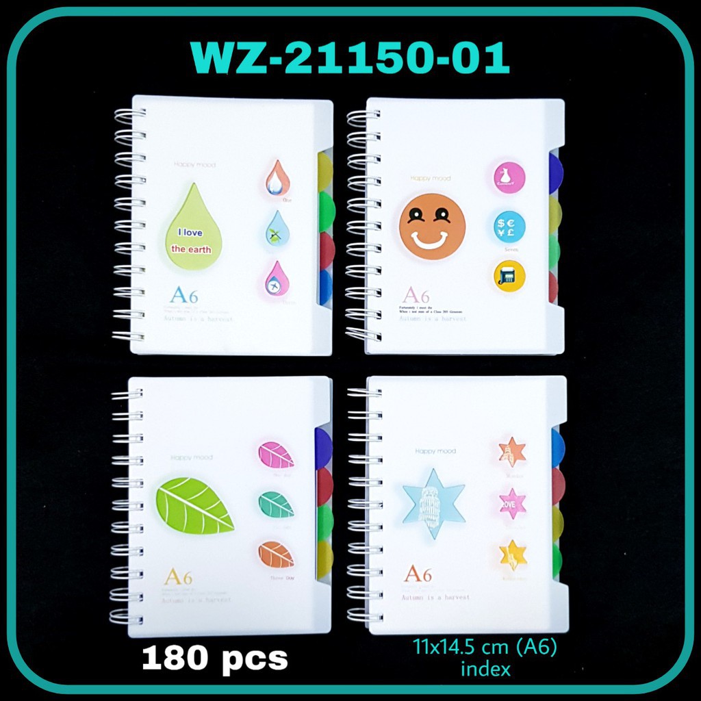 

Notebook Spiral A6 WZ Index Pembatas buku/Buku Catatan Spiral